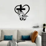 Jesus Cross, Praying Hand With Heart - Christmas & Baptism - For Church or Home