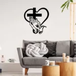 Jesus Cross, Praying Hand With Heart - Christmas & Baptism - For Church or Home - Image 4