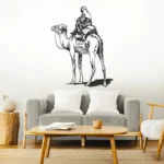Camel with man art
