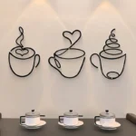 Coffee Cups With Heart - Beautiful Kitchen Wall Decal - Best For Gifting