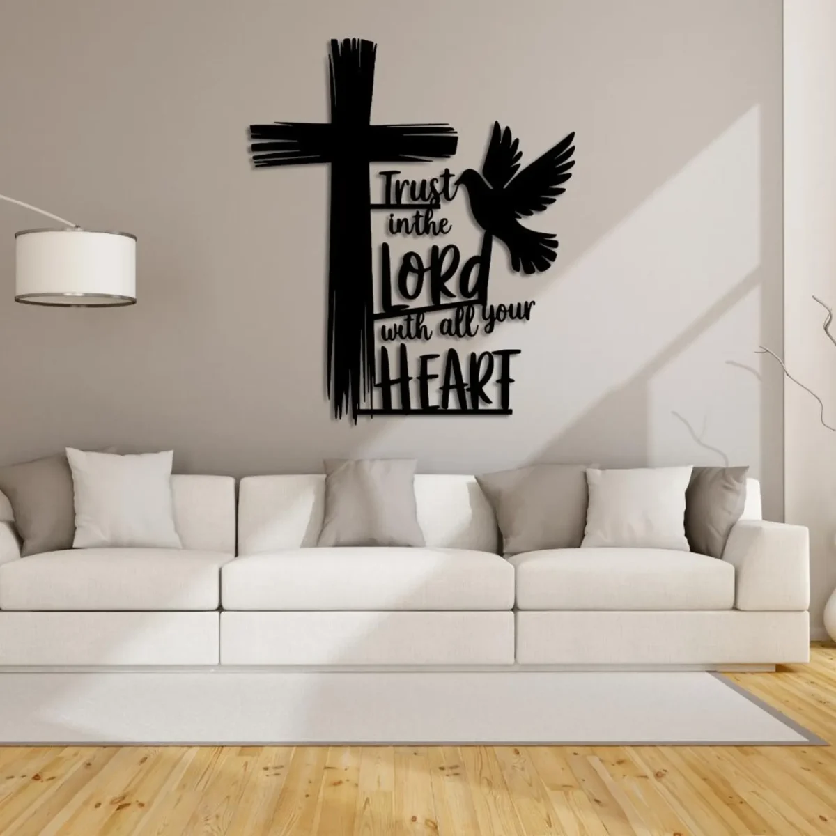 Cross Dove & Bible Qoute - Christmas & Baptism - For Church & Home Decal - Image 1