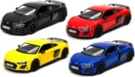 Kinsmart Audi R8 Coupé 2020 Die-Cast Model | 1:36 Scale, Pull-Back Action, Openable Doors – 12cm Miniature Car (KT5422D, Assorted Colors)