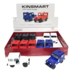 KiNSMART Set of 4 – 1971 Jeep DJ-5B Die-Cast Model Toy Jeeps | 1:26 Scale 5" Metal Miniatures with Pull Back Action – Black, White, Red & Blue