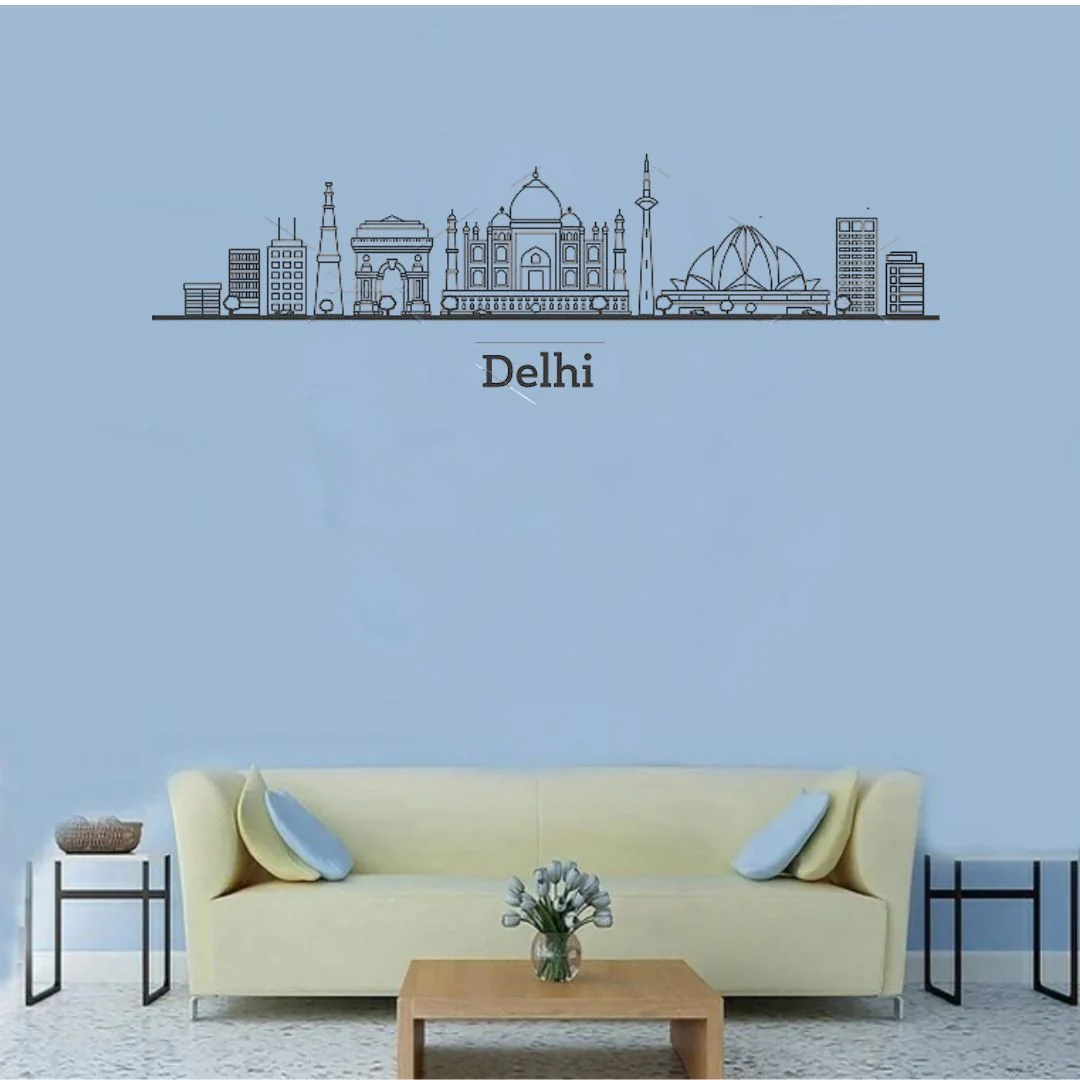 2_d5d5b6db-9c4b-4f1f-b5a9-9a04104b0990 Dehli, India - Skyline Wall Art - Home Decal - Indian National Day - Image 1