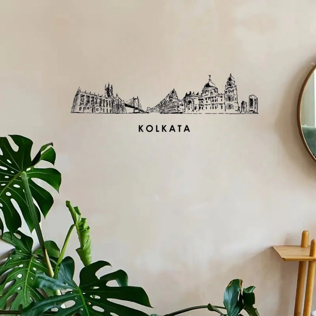 7_c4e01ac1-739f-4184-963f-7506d74b853c Kolkata, India - Skyline Wall Art - Home Decal - Indian National Day - Image 1