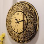 IWAS Premium Luxury Ayatul Kursi Clock – Acrylic Finish. Elegant Islamic wall clock for prayer rooms, living spaces, and gifting.