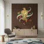 Majestic UAE Falcon & Flag Acrylic Wall Art by IWAS for Premium Luxury Home and Office Decoration in the UAE