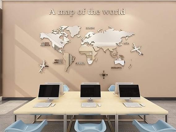 Acrylic 3D Wall Decor World Map Wall Decar for Office Decoration - Image 2