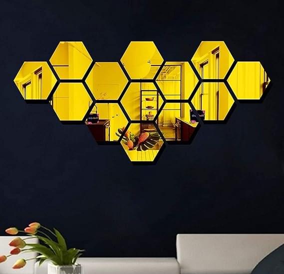 3D Hexagon 13 mirror for wall - Image 1