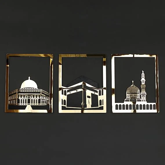 Masjid Al Aqsa, Masjid Al-Haram & Masjid An-Nabawi Islamic Wall Art | Acrylic Kaaba Wall Decor - Image 2