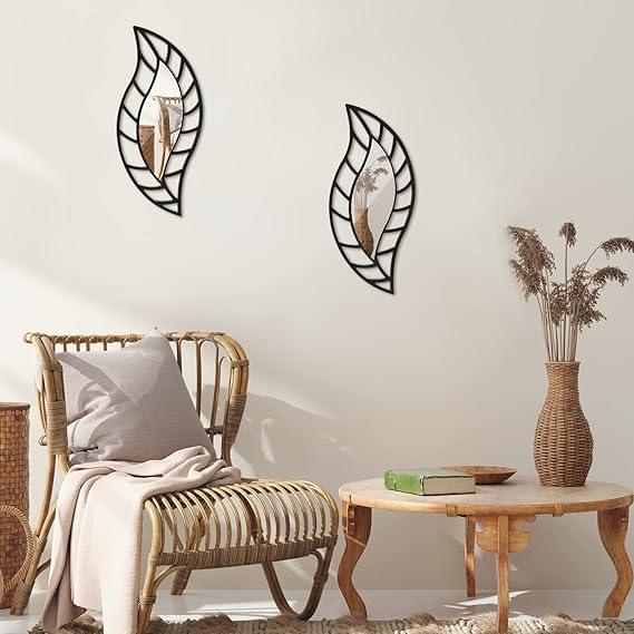 Mounted Art Leaf Wall Decor Mirror - Wall Mirror - Mirror - Image 1