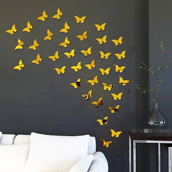 Butterflies Decorative Mirror - Modern Home Decoration [40 pieces] - Image 1