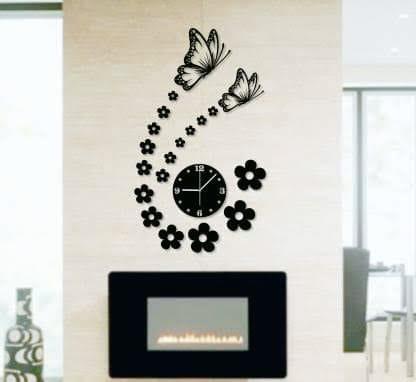 3D Buttery Clock Wal Decor - Image 1