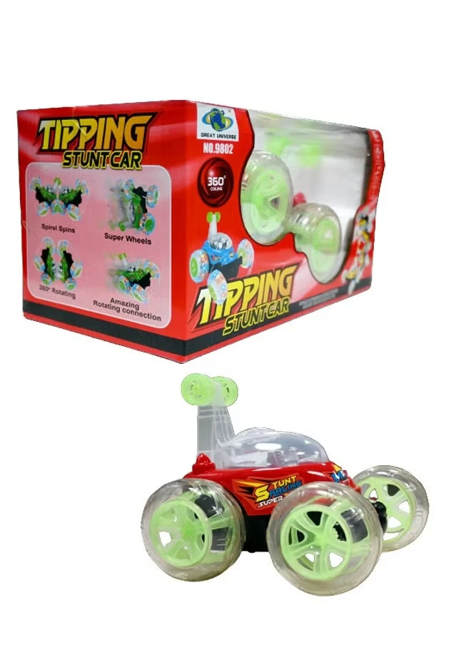 Tipping Stunt Car No.9802 – 360° Rotating Remote-Controlled Car | 4 Colors, Rechargeable RC Toy - Image 1