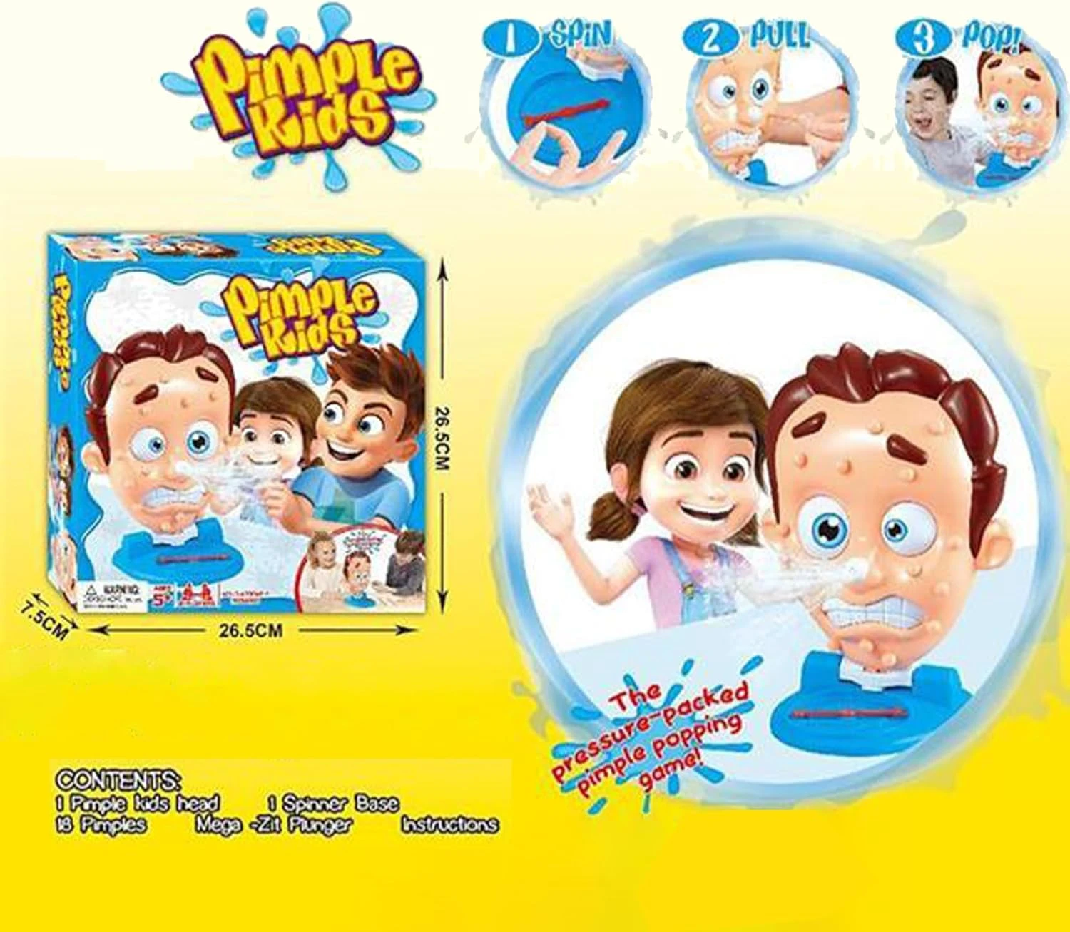 Pimple Kids Game | Pressure-Packed Popping Fun with Spinner Base & Mega-Zit Plunger | Hilarious Game for Kids & Parties - Image 3
