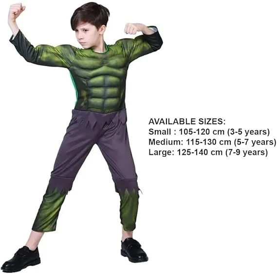 Hulk Costume for Kids – Avengers Superhero Outfit with Mask | Boys Character Costume for Halloween, Cosplay & Dress-Up Parties - Image 2