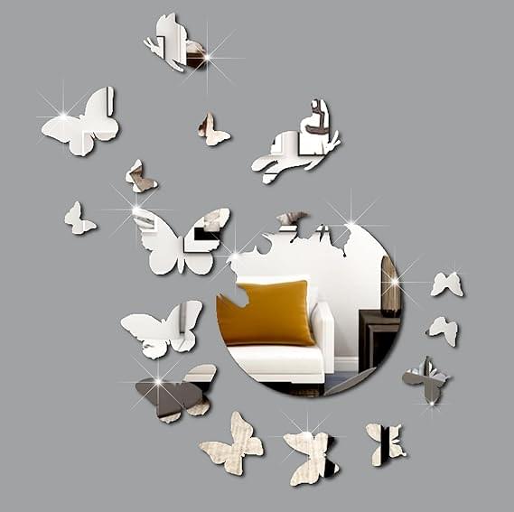 Mirror With Butterflies - Modern Home Decoration - Image 1