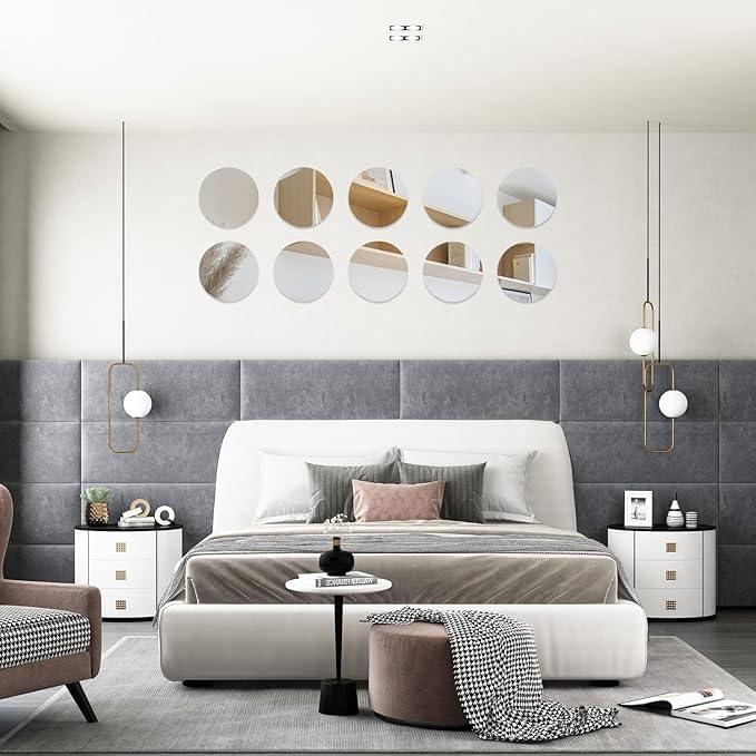 Circle Mirror - Crystal Mirror - Best For Living Room, Bedroom & Stair Wall - Image 1