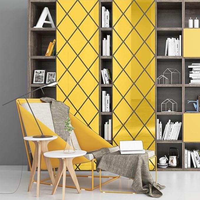 Diamond Mirror Reflective Wall Mirror - Mirror For Home Decor | Modern Wall Decal - Image 1