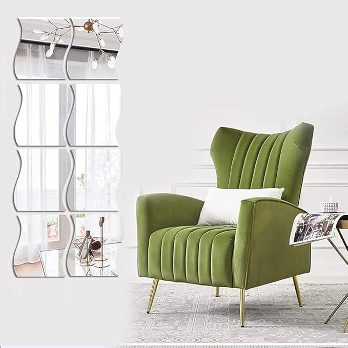 Wavy Wall Mirror - Mirror For Home Decor | Modern Wall Decal - Image 1